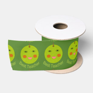 Best Teacher Happy Apple Ribbon