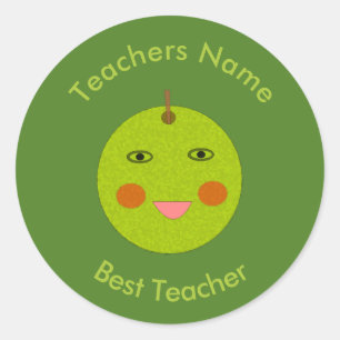 Best Teacher Happy Apple Stickers