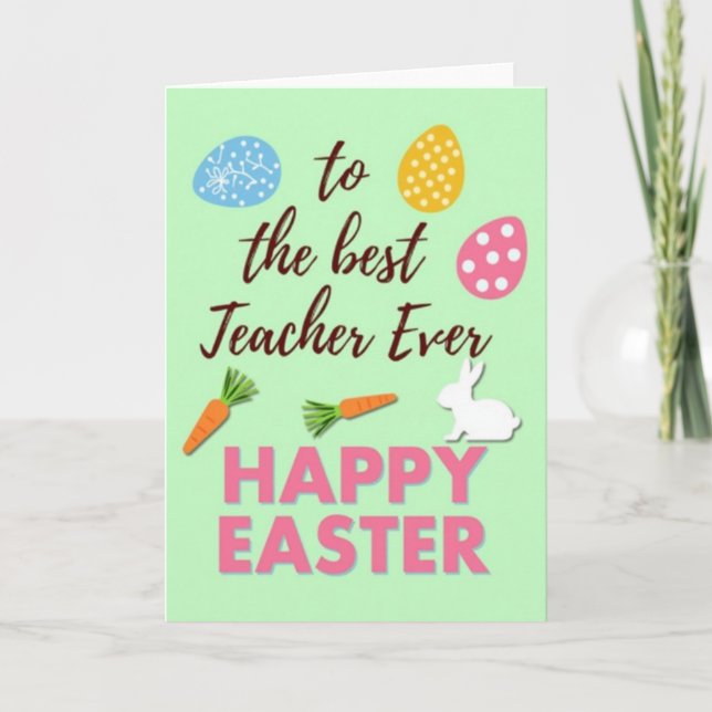 Best Teacher Happy Easter Card (Front)