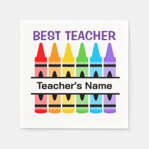 Best Teacher Napkin, Personalized School Gift Napkins