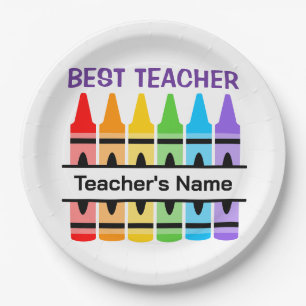 Best Teacher Napkin, Personalized School Gift Paper Plates