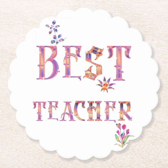 Best Teacher Paper Coaster (Front)