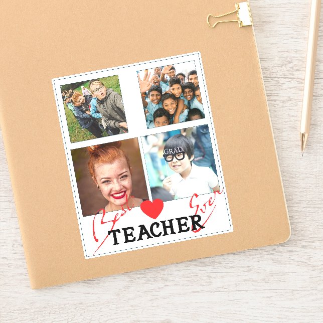Best Teacher Photo Collage Sticker (Notebook)