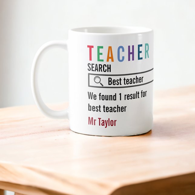 Best Teacher Search Result Personalized Coffee Mug (Teacher - Search - best Teacher - personalized teacher mug from Ricaso)