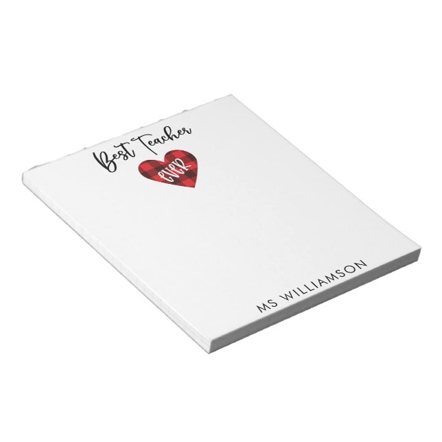 Best Teacher Teacher Appreciation Personalized Notepad (Angled)