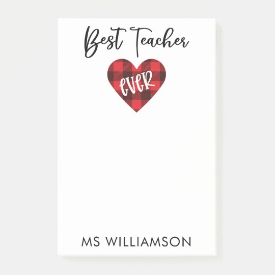 Best Teacher Teacher Appreciation Personalized Post-it Notes | Zazzle.com