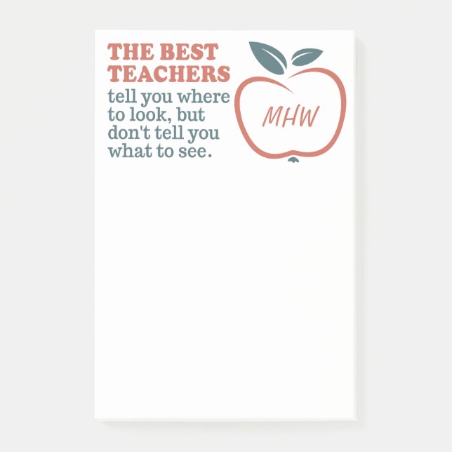 BEST TEACHERS custom monogram notes (Front)