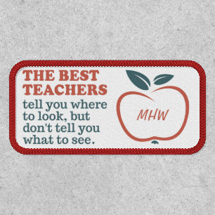 BEST TEACHERS custom monogram Patch