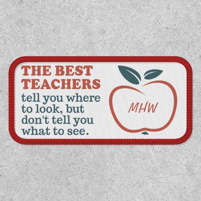BEST TEACHERS custom monogram Patch (Front)