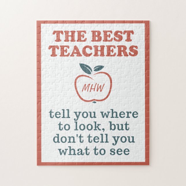 BEST TEACHERS custom monogram puzzle (Vertical)