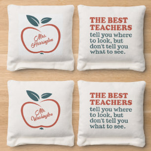 BEST TEACHERS custom names Cornhole Bags