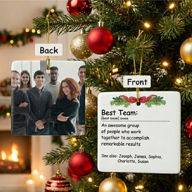 Best Team Definition Custom Photo Ceramic Ornament (Creator Uploaded)