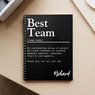 Best Team Definition Custom Team Appreciation Notebook
