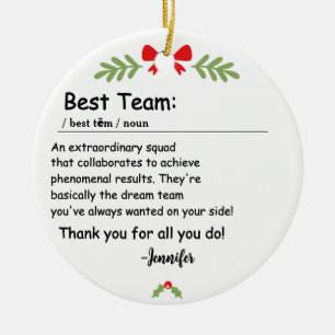 Best Team Definition employee appreciation Custom Ceramic Ornament