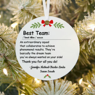 Best Team Definition employee appreciation Custom Metal Ornament