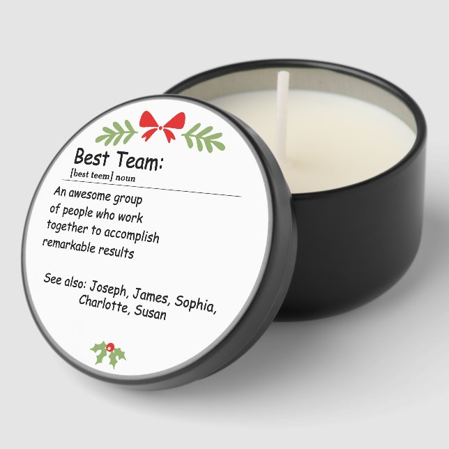 Best Team Definition employee appreciation Custom Mini Candle Favors (Corner)