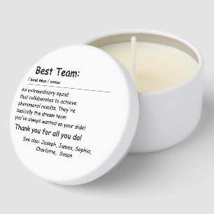 Best Team Definition employee appreciation Custom Mini Candle Favors