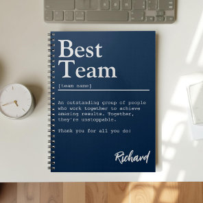 Best Team Definition Employee Appreciation Custom Notebook