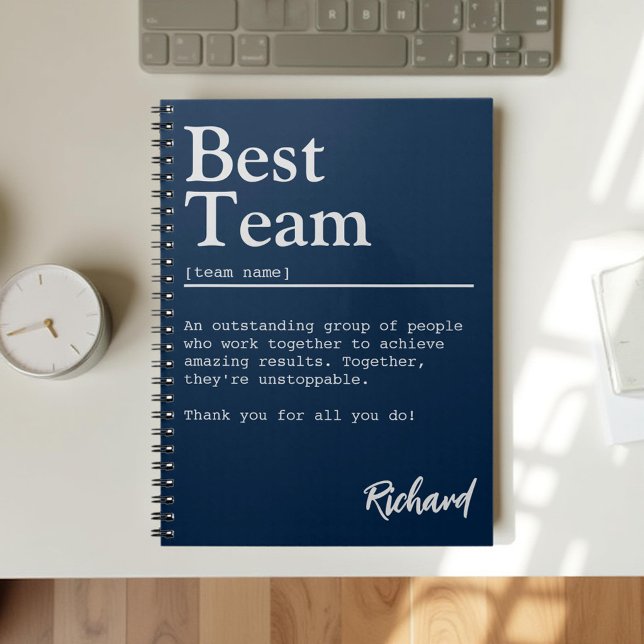 Best Team Definition Employee Appreciation Custom Notebook (Creator Uploaded)