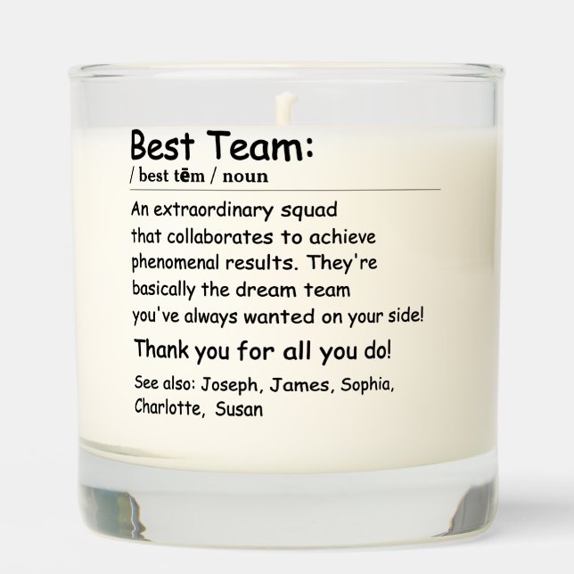 Best Team Definition employee appreciation Custom Scented Candle (Front)