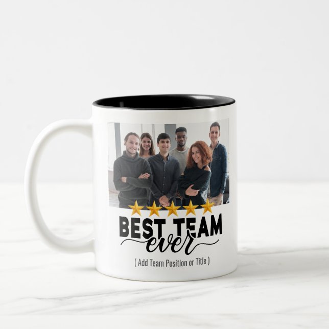 Best Team Ever Custom Photo Office Gift Two-Tone Coffee Mug (Left)