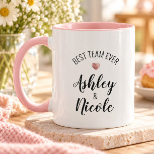 BEST TEAM EVER Custom Text Coworker Mate Rose Gold Mug