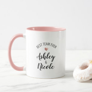 BEST TEAM EVER Custom Text Coworker Mate Rose Gold Mug