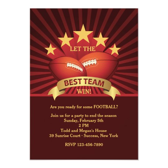 best team football party invitation zazzle com
