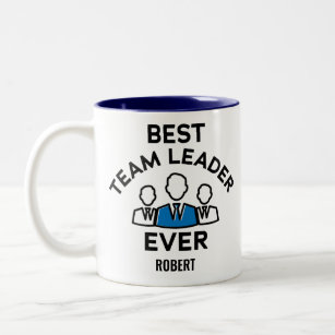 Best Team Leader Ever, Custom Name Two-Tone Coffee Mug