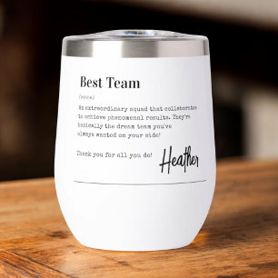 Best Team Thank You Employee Appreciation Gift  Thermal Wine Tumbler
