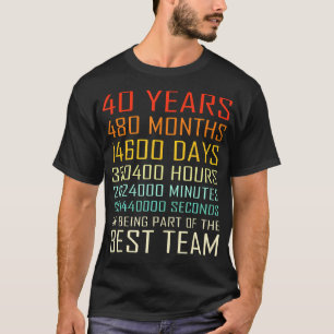 Best Team Vintage Work Anniversary 40 Years T-Shirt