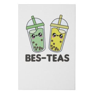 Best-Teas - Bubble Tea Kawaii Boba Tea Love Faux Canvas Print