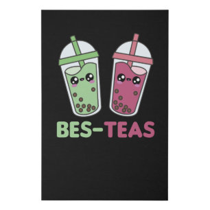 Best-Teas - Bubble Tea Kawaii Boba Tea Love Faux Canvas Print