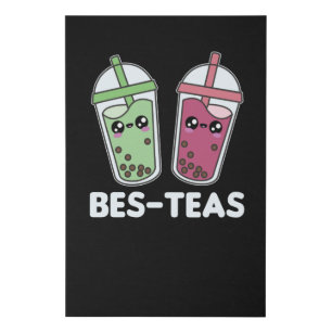 Best-Teas - Bubble Tea Kawaii Boba Tea Love Faux Canvas Print