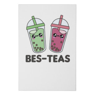 Best-Teas - Bubble Tea Kawaii Boba Tea Love Faux Canvas Print