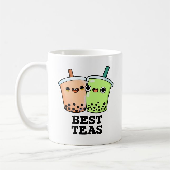 Best Teas Funny Besties Boba Tea Pun  Coffee Mug (Left)