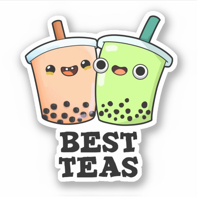 Best Teas Funny Besties Boba Tea Pun  Sticker (Front)