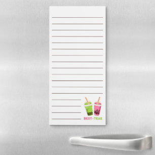 Best teas kawaii boba bubble pearl tea pink green magnetic notepad