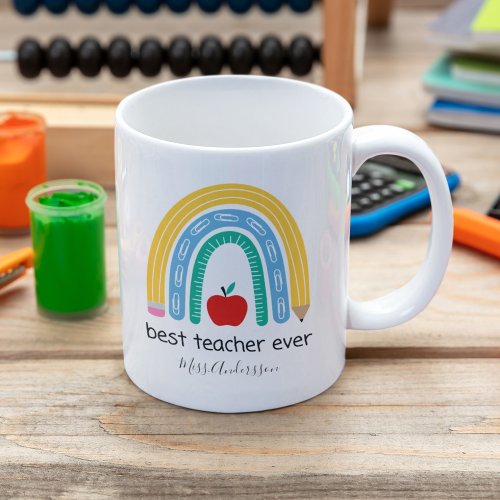 Best Techer Ever Personalized Teacher Gift Coffee Mug