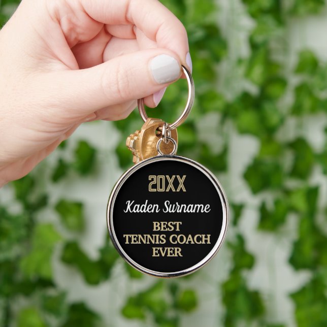 Best Tennis Coach Award Keychain (Hand)