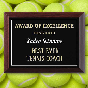Best Tennis Coach Award Plaque