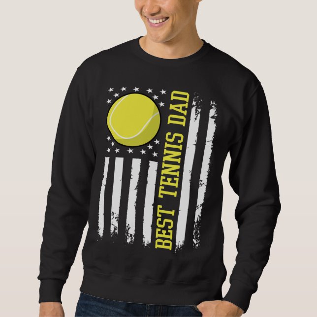 Best Tennis Dad Tennis Daddy US Flag Sweatshirt (Front)
