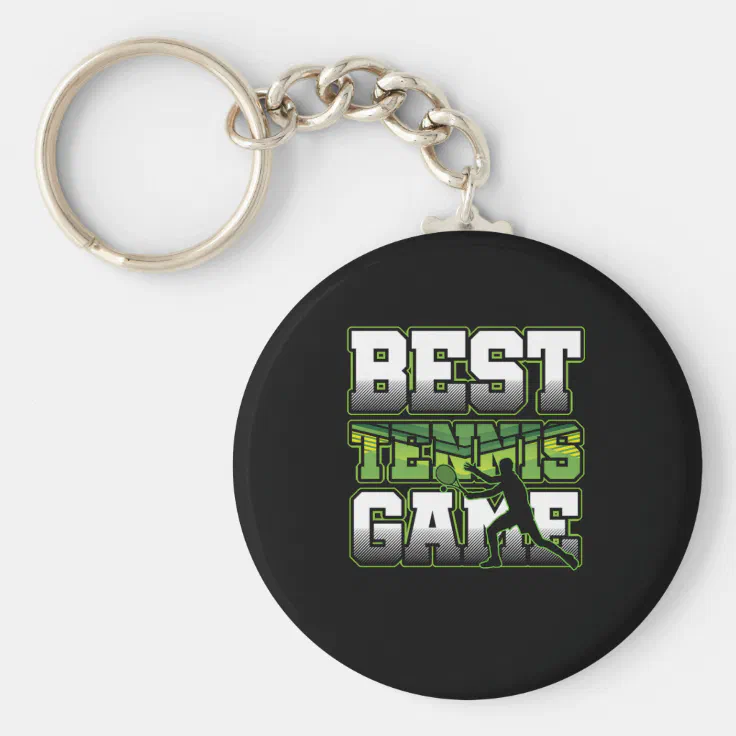 Best Tennis Game Gameplay Ball Player Racket Net R Keychain | Zazzle