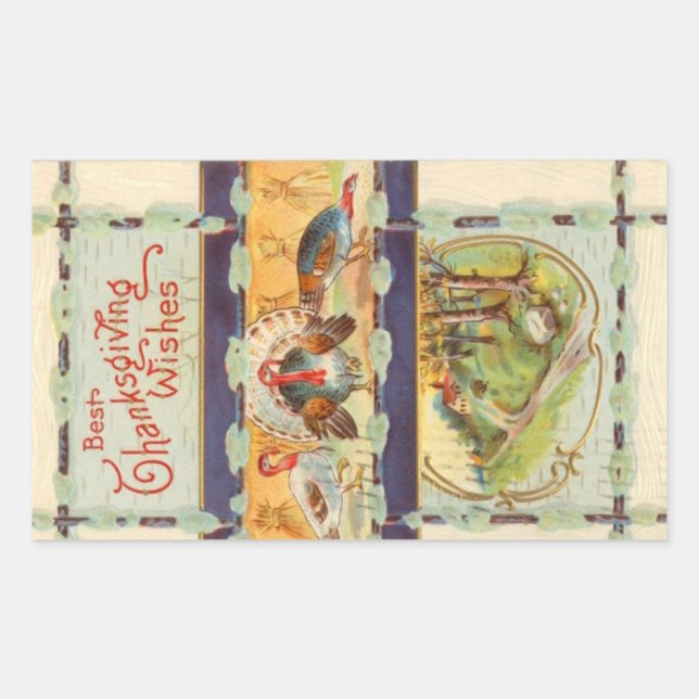 Best Thanksgiving Wishes Vintage Sticker (Front)