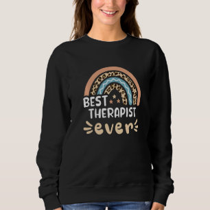Best Therapist Ever Leopard Rainbow Mom Sweatshirt