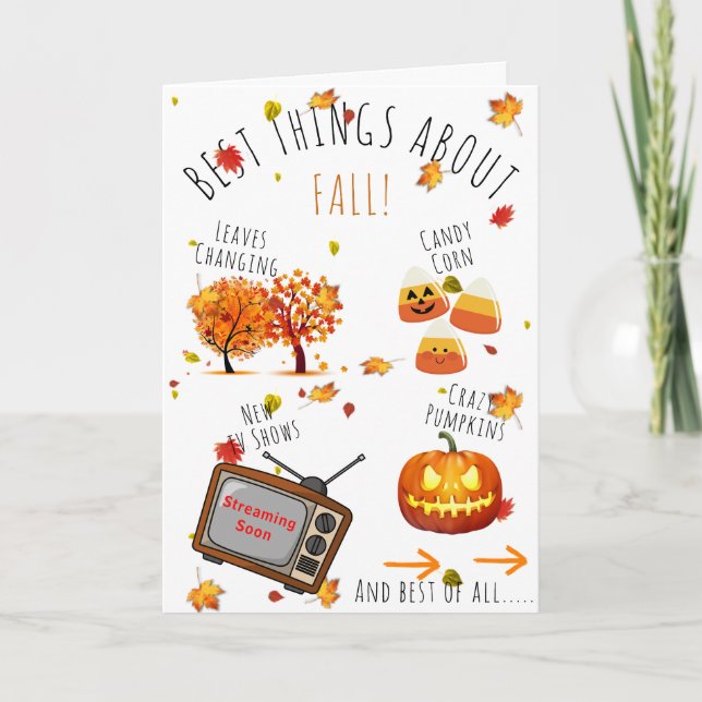 Best Things About Fall Birthday  Card (Front)