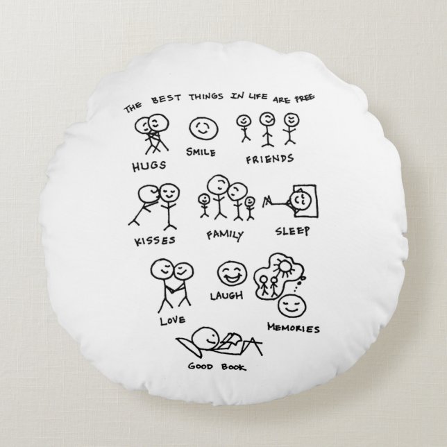 Best Things In Life Are Free Including Gardening Round Pillow (Front)