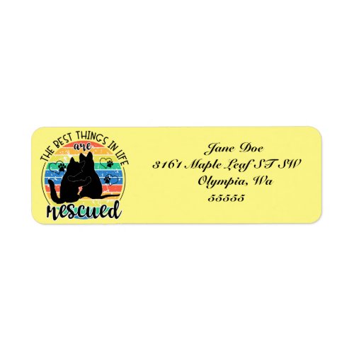 Best Things In Life Pet Rescue Return Address Label