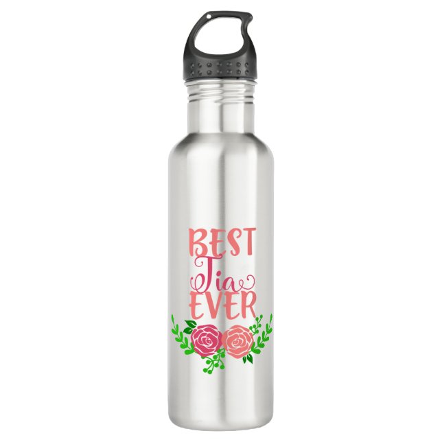 Best Tia Ever Stainless Steel Water Bottle (Front)