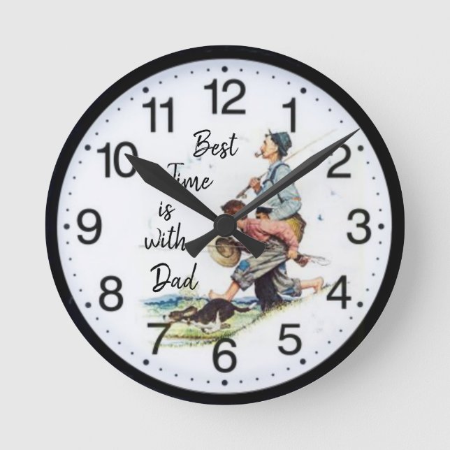 Best time is with Dad Round Clock (Front)
